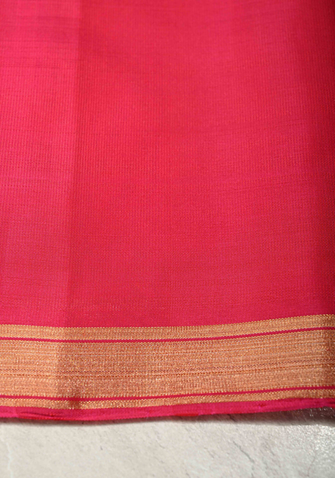 Rani Pink Dual Tone Lightweight Pure Kanjivaram Soft Silk Saree with Tree Motifs and Minimal Zari Border | SILK MARK CERTIFIED