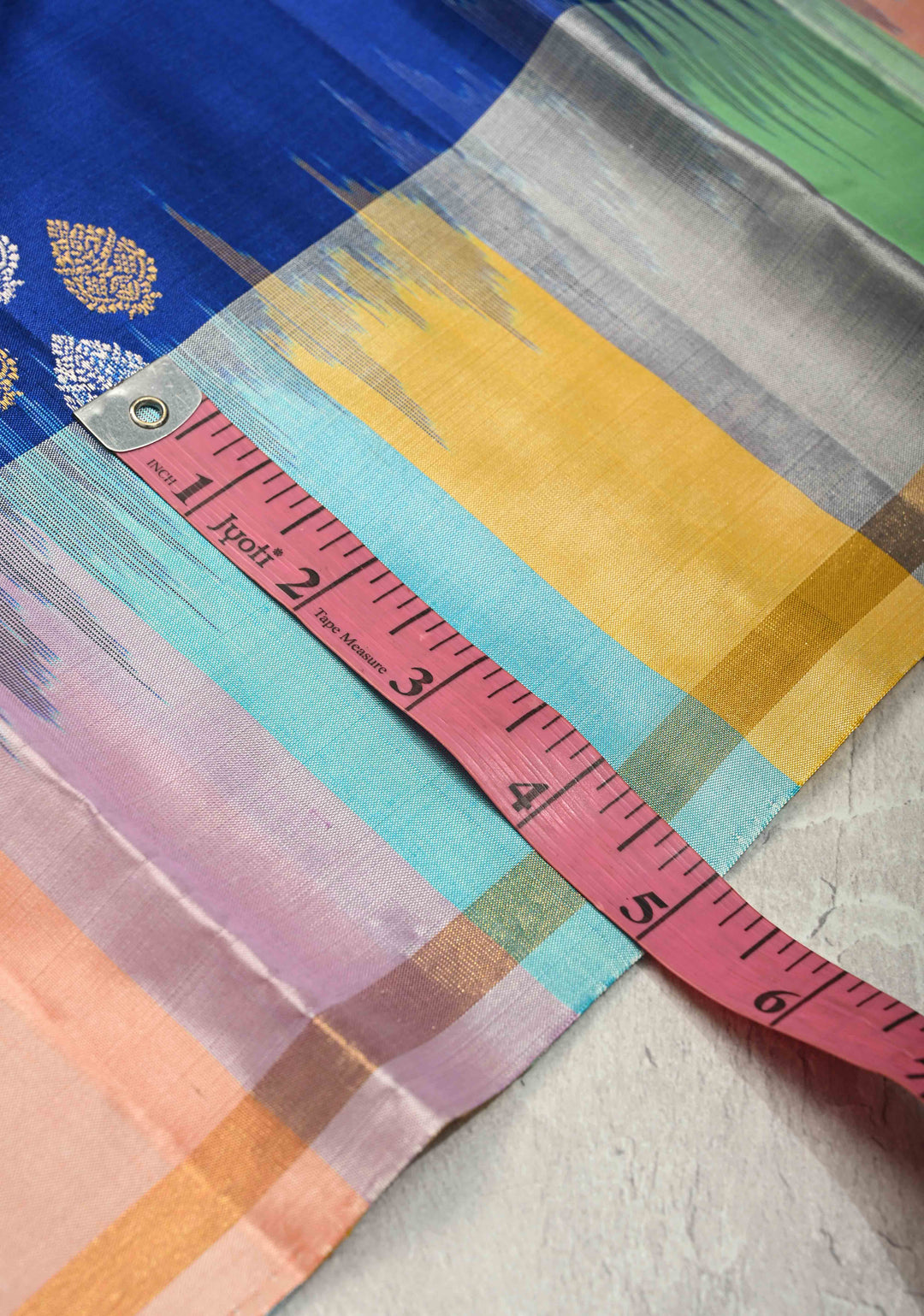 Royal Blue Pure Kanjivaram Soft Silk Saree with Gold-Silver Floral Buttas and  Rangkaat Style Border | SILK MARK CERTIFIED