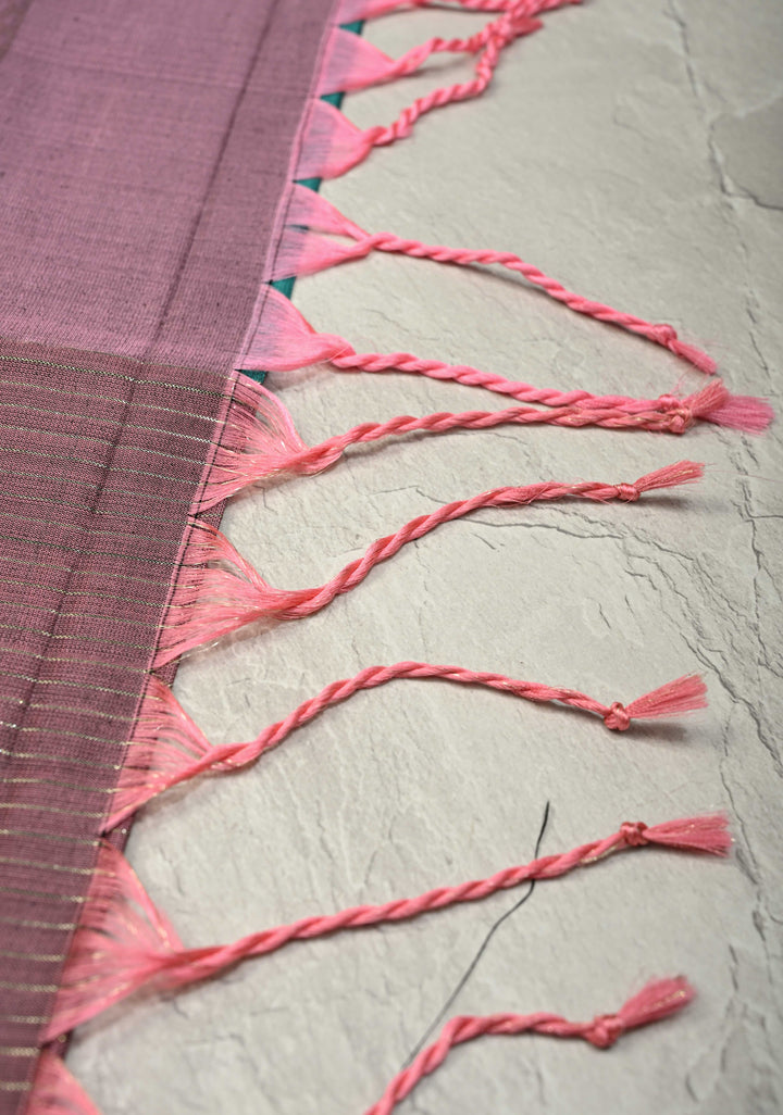 Teal Lightweight Pure Kanjivaram Soft Silk Saree with Silver Polka Dots and Contrast Wide Checks Border | SILK MARK CERTIFIED