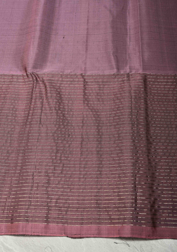 Teal Lightweight Pure Kanjivaram Soft Silk Saree with Silver Polka Dots and Contrast Wide Checks Border | SILK MARK CERTIFIED