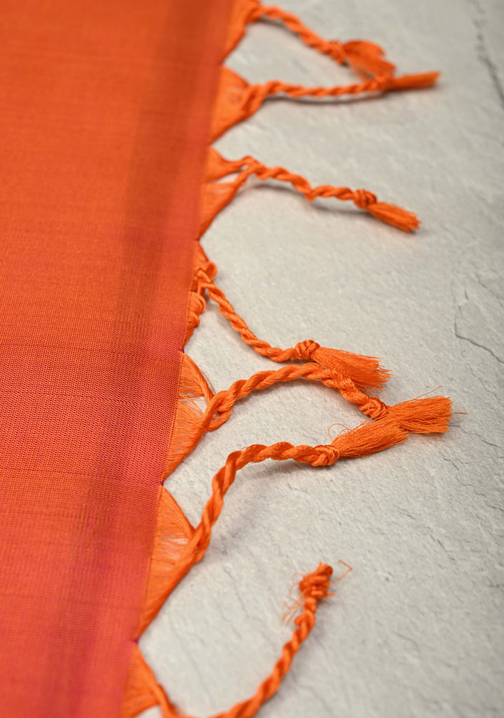 Deep Forest Green Pure Kanjivaram Soft Silk Saree with Gold-Silver Leaf Buttas and Contrast Wide Checks Border | SILK MARK CERTIFIED