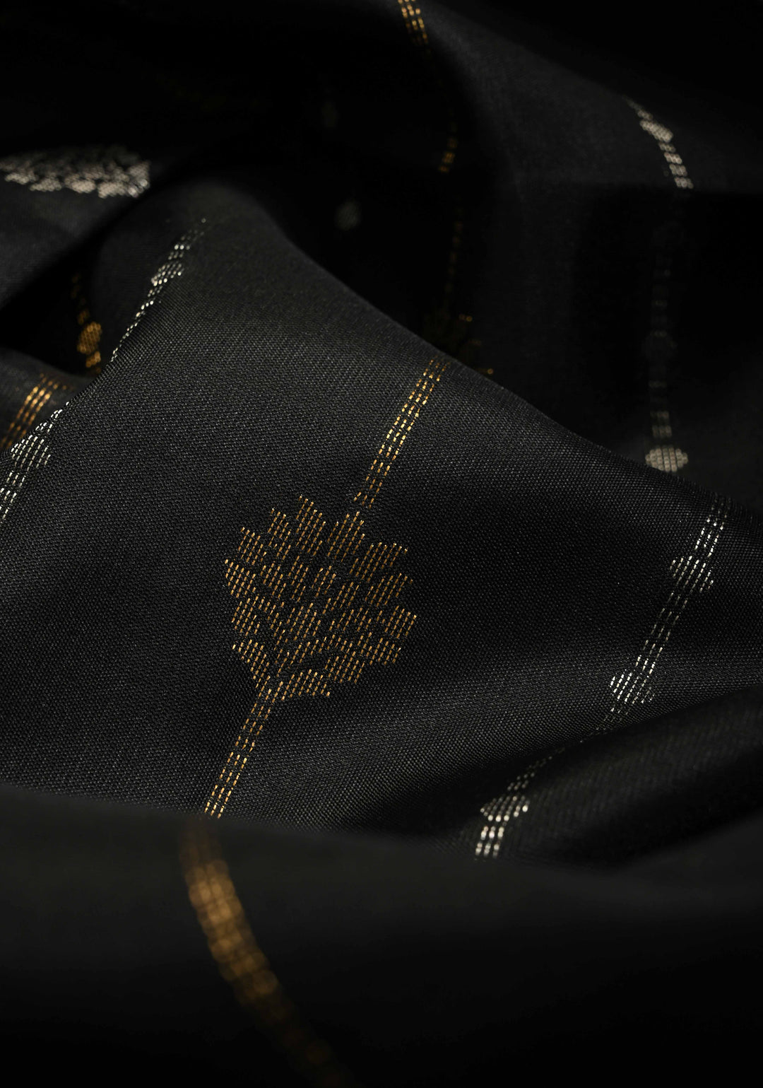 Beetlenut Dual Tone Pure Kanjivaram Soft Silk Saree with Gold-Silver Zari Stripes and Contrast Peach Minimal Zari Border | SILK MARK CERTIFIED