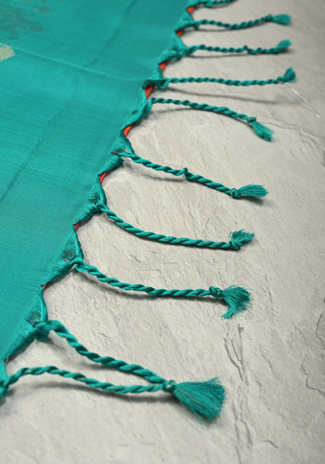 Orange-Pink Dual Tone Lightweight Pure Kanjivaram Soft Silk Saree with Zari Stripes and Contrast Blue Minimal Border | SILK MARK CERTIFIED