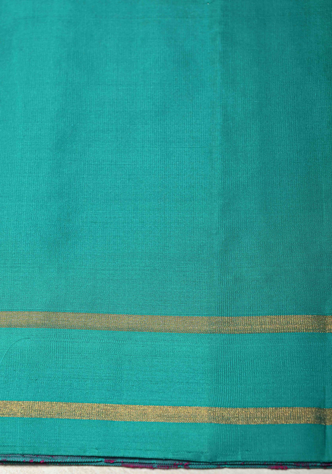 Orange-Pink Dual Tone Lightweight Pure Kanjivaram Soft Silk Saree with Zari Stripes and Contrast Blue Minimal Border | SILK MARK CERTIFIED