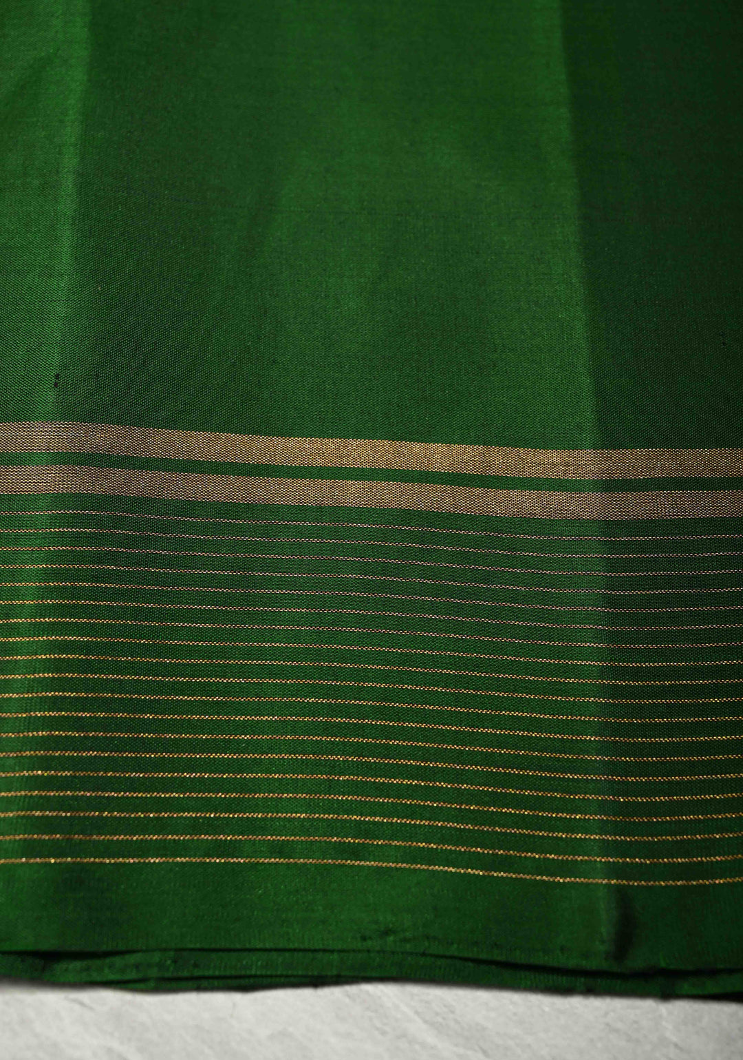 Bright Peach-Blue Lightweight Palum Pazhamum Pure Kanjivaram Soft Silk Saree with Zari Buttas and Contrast Green Border | SILK MARK CERTIFIED