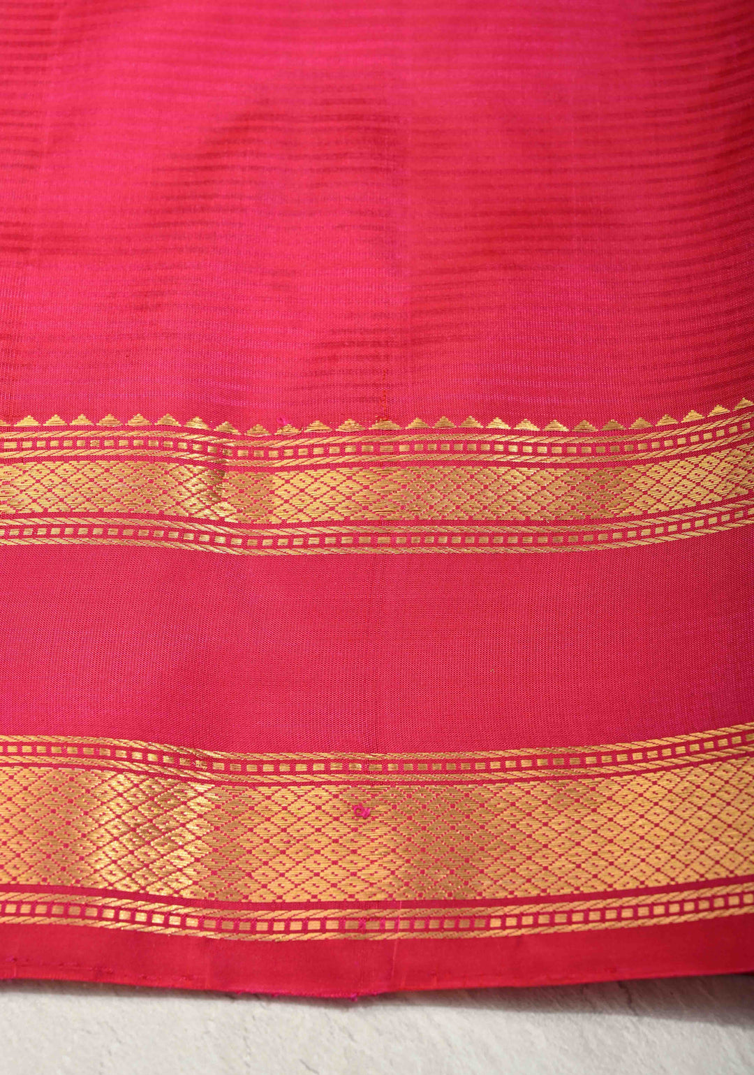 Beige Ivory Pure Kanjivaram Soft Silk Saree with Zari Buttas and Contrast Pink Rettiapet Zari Border | SILK MARK CERTIFIED
