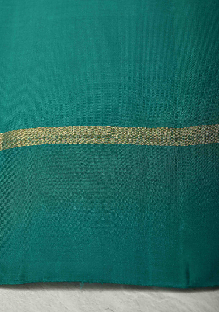Lightweight Peach Pure Kanjivaram Soft Silk Saree with Zari Buttas and Contrast Border | SILK MARK CERTIFIED | SHOBITAM