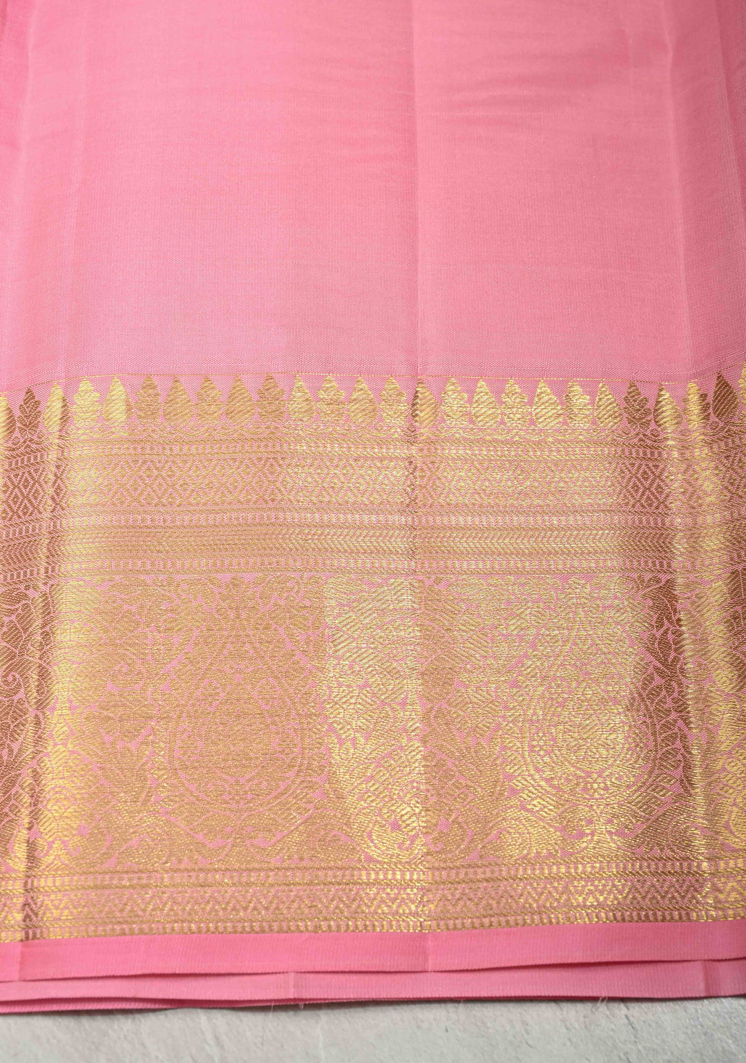 Dusty Rose Kanjivaram Soft Silk Saree with Floral Brocade Jaal and Zari Border | SILK MARK CERTIFIED