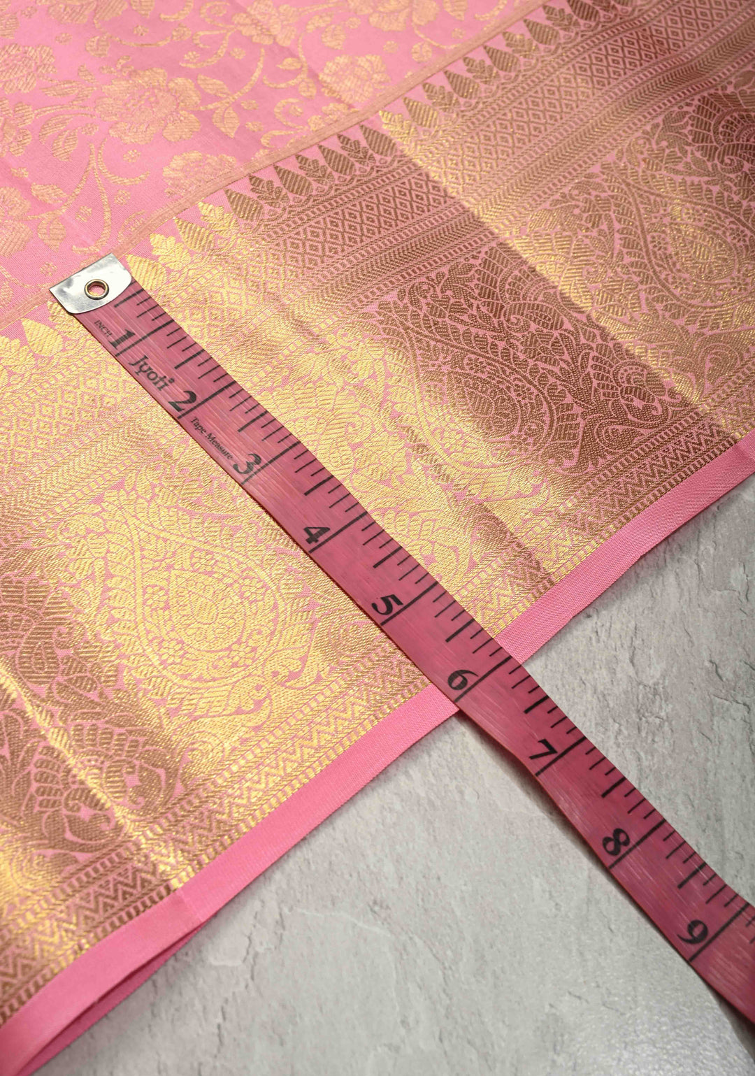 Dusty Rose Kanjivaram Soft Silk Saree with Floral Brocade Jaal and Zari Border | SILK MARK CERTIFIED