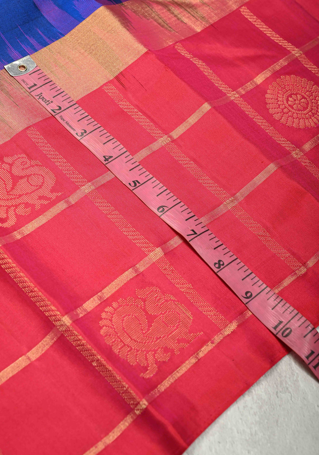 Royal Blue Kanjivaram Soft Silk Saree with Zari Buttas and Wide Contrast Zari Checks Border | SILK MARK CERTIFIED