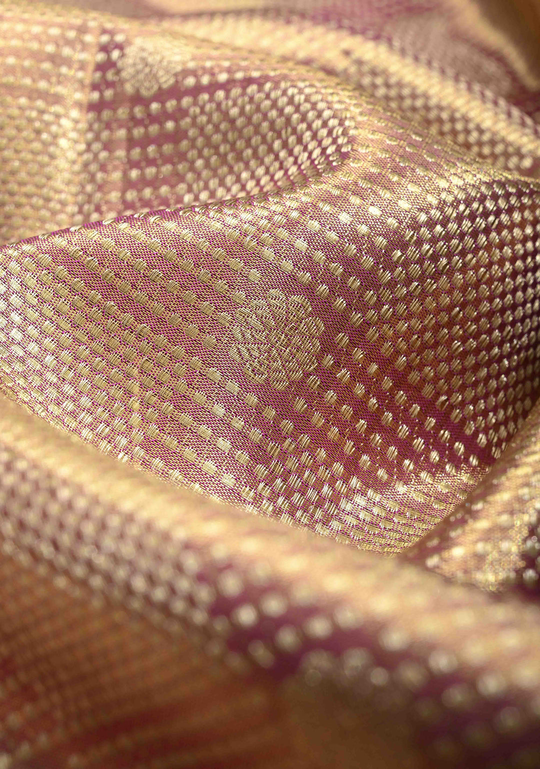 Light Purple Tissue Kanjivaram Pure Silk Saree with Geomatric  Brocade and Wide Zari Border | SILK MARK CERTIFIED