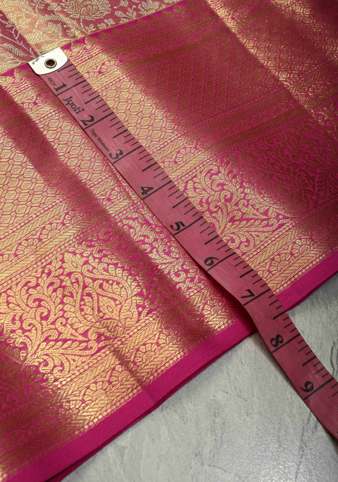 Pink Dual Tone Tissue Kanjivaram Pure Silk Saree with Meenakari Floral jaal Brocade and Contrast Zari Border | SILK MARK CERTIFIED