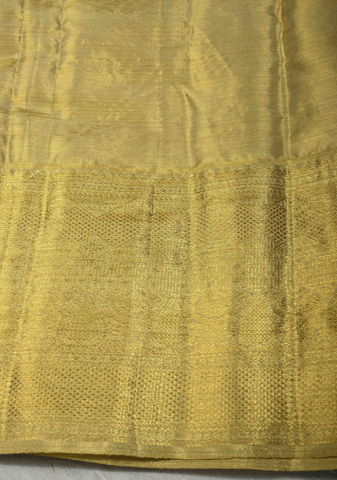 Butter Yellow Tissue Kanjivaram Pure Silk Saree with Meenakari Floral jaal Brocade and Zari Border | SILK MARK CERTIFIED