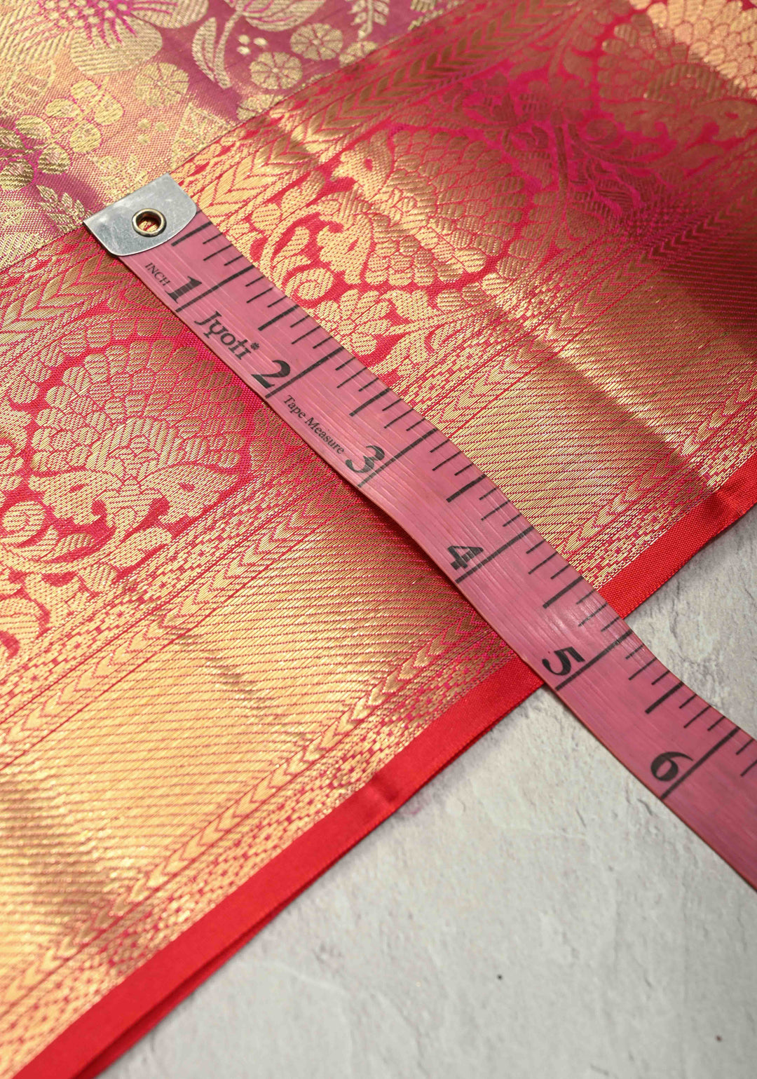 Raspberry Pink Tissue Kanjivaram Pure Silk Saree with Floral Brocade Jaal and Zari Border | SILK MARK CERTIFIED