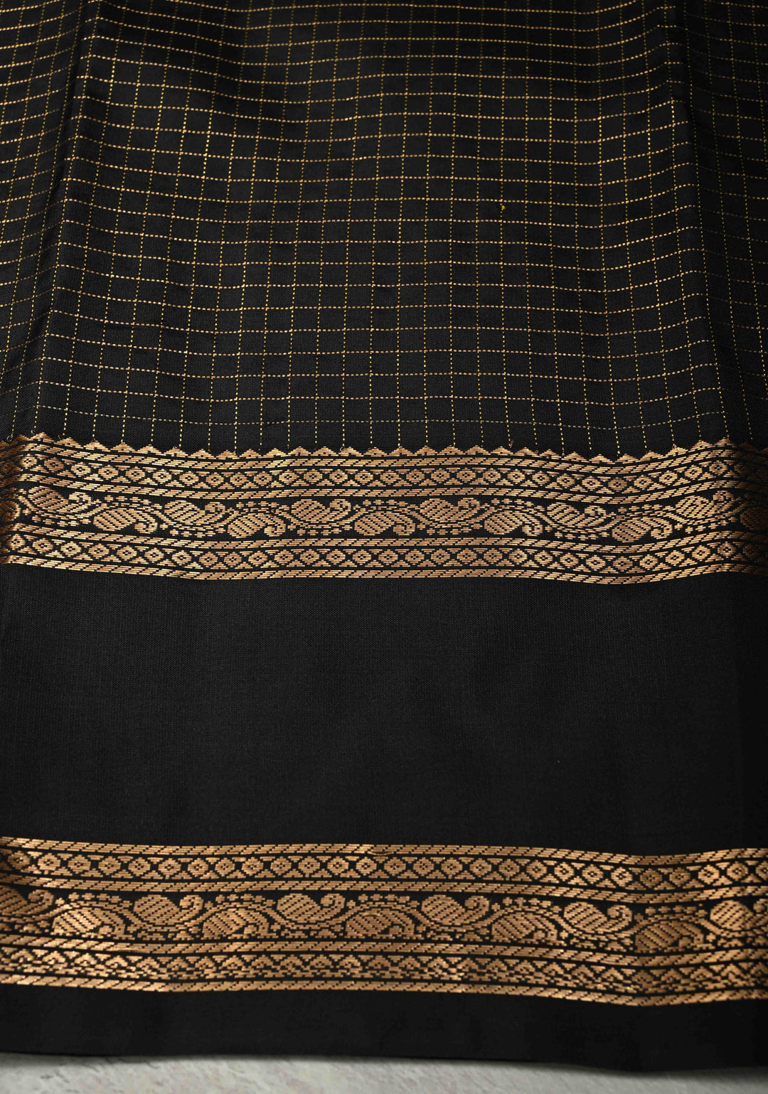 Unique Sunflower Yellow Pure Kanjivaram Soft Silk Saree with Podi-Kattam Zari Checks and Contrast Rettiapet Zari Border | SILK MARK CERTIFIED | SHOBITAM
