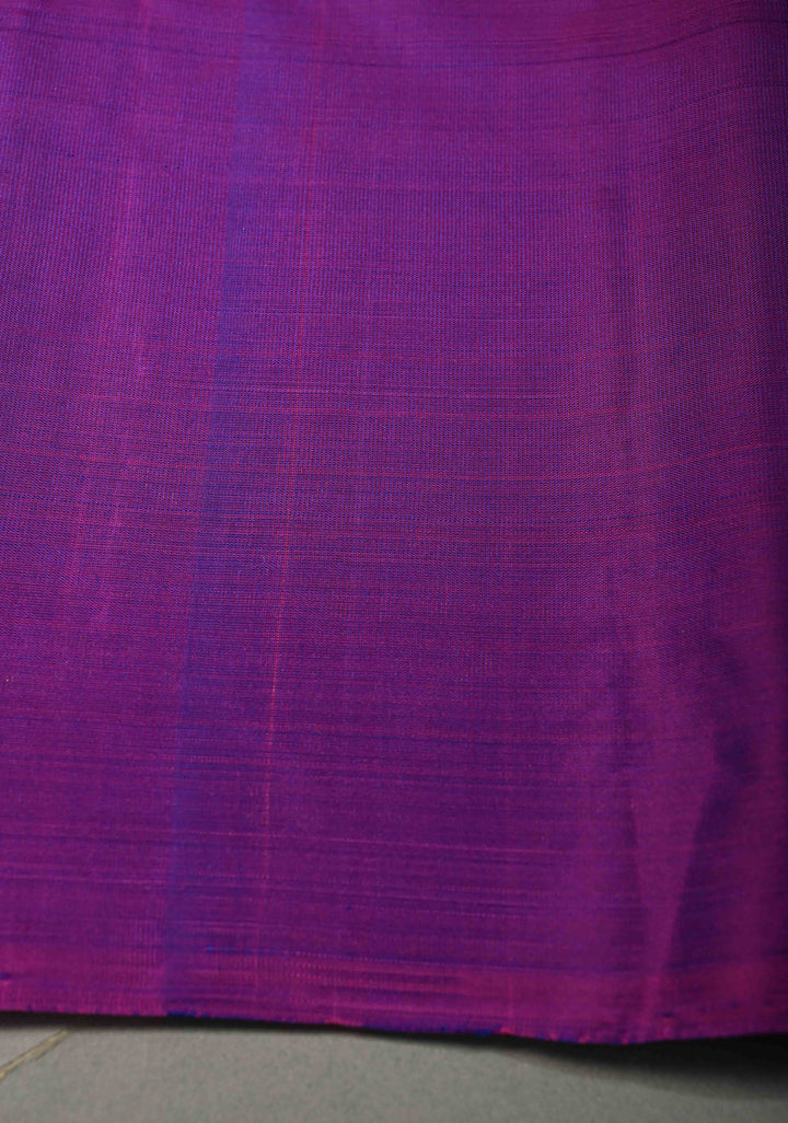 Cerulean Blue Kanjivaram Soft Silk Saree with Floral Zari Buttas and Contrast Zari Border | SILK MARK CERTIFIED | SHOBITAM
