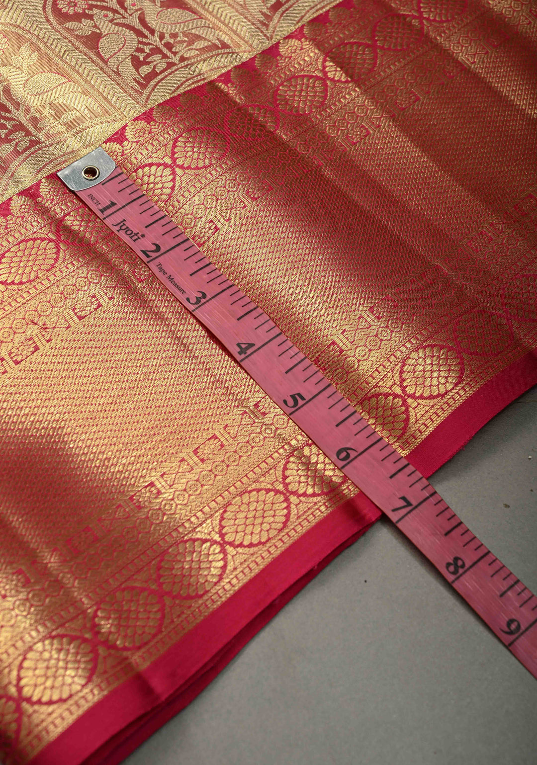 Rani Pink Tissue Kanjivaram Pure Silk Saree with Meenakari Arched Peacock Floral Brocade and Zari Border | SILK MARK CERTIFIED | SHOBITAM