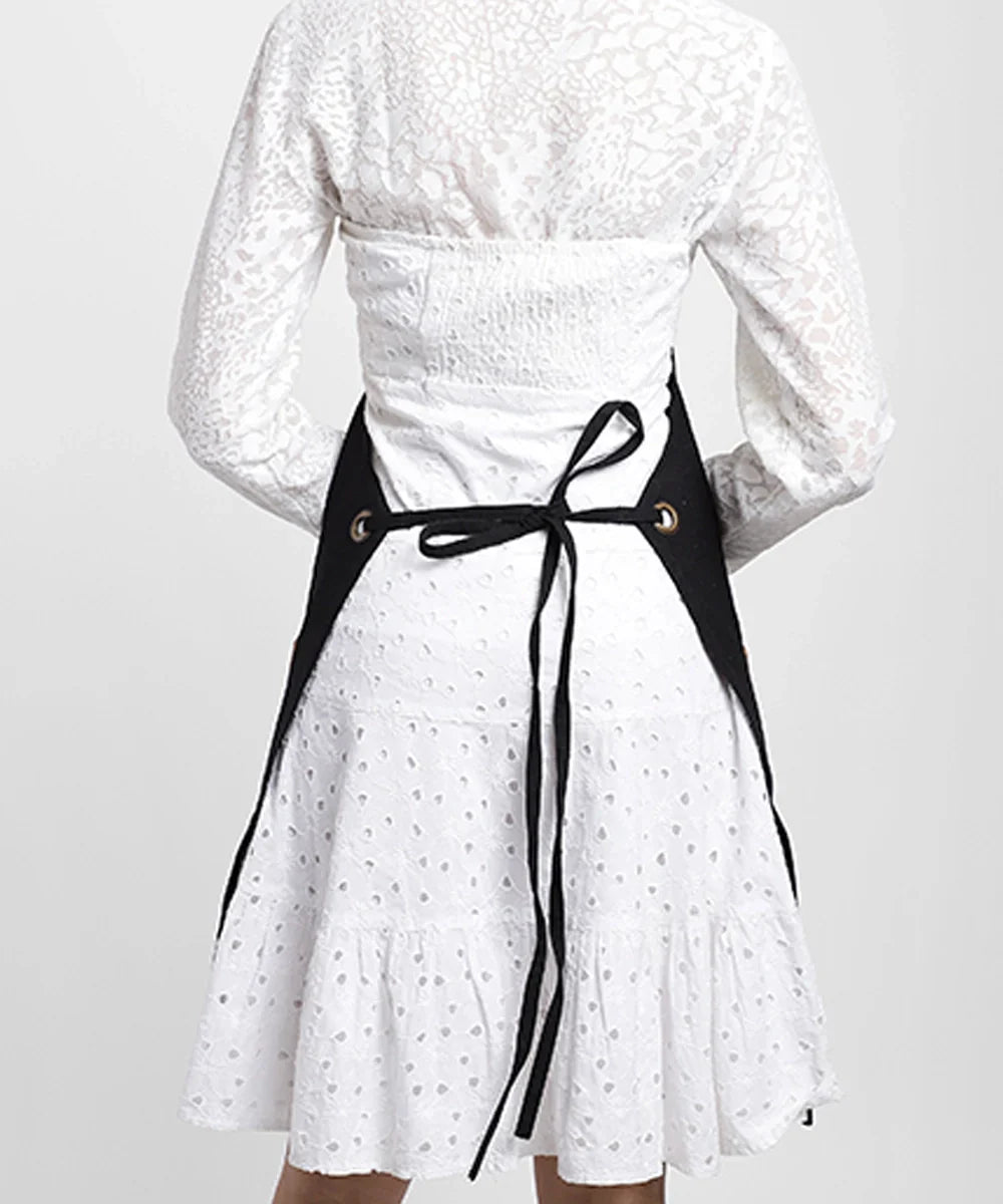 Black Multipurpose Cotton Apron | SHOBITAM