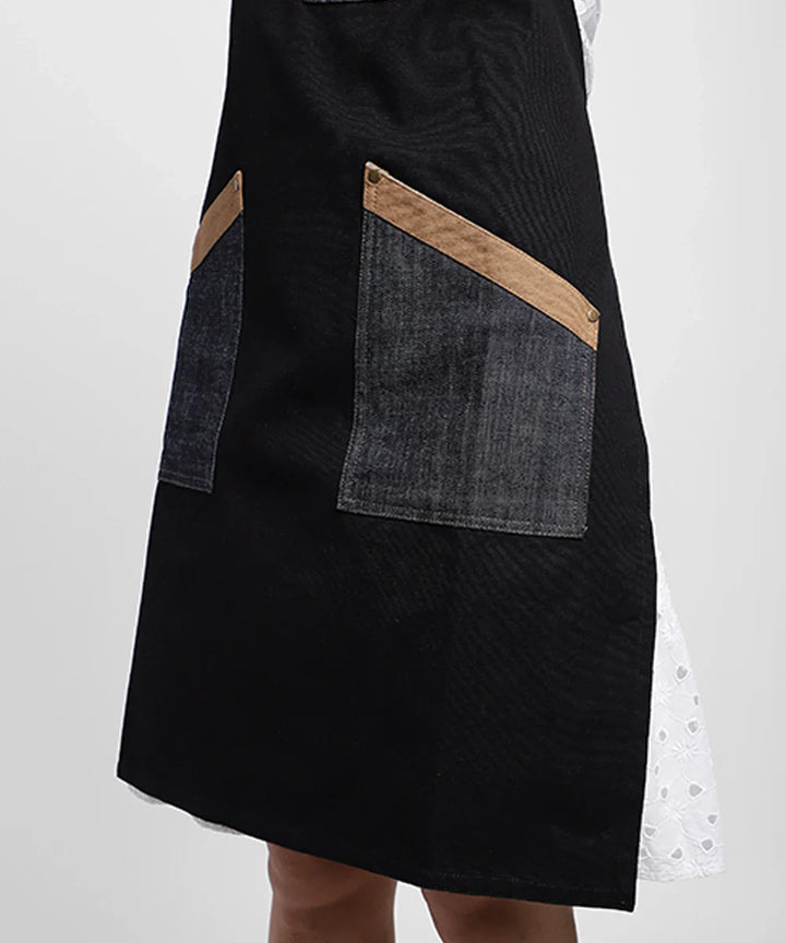 Black Multipurpose Cotton Apron | SHOBITAM