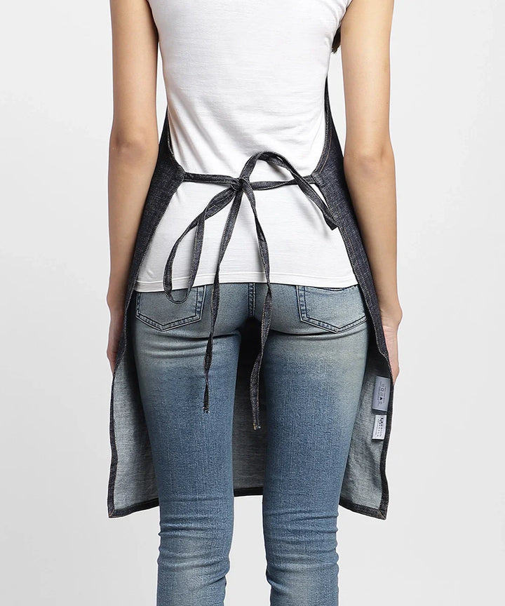 Blue Multipurpose Denim Apron | SHOBITAM