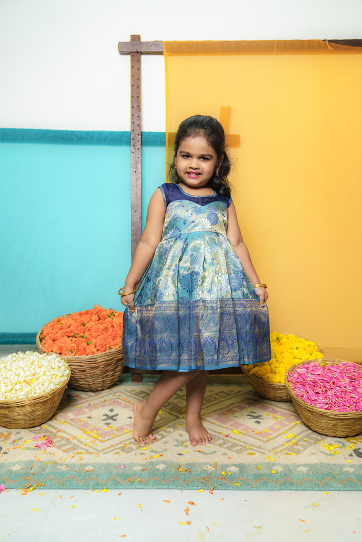 Varuni Navy & Teal Blue Mini | Shobitam Custom Gowns | Made To Order