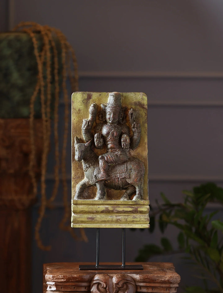 Antiquity Rustica Collective - Wooden South Devta Panel With Stand | SHOBITAM