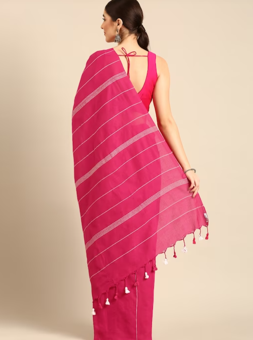 Pure Cotton Saree with Blouse piece | SHOBITAM