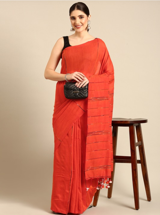 Pure Cotton Saree with Blouse piece | SHOBITAM