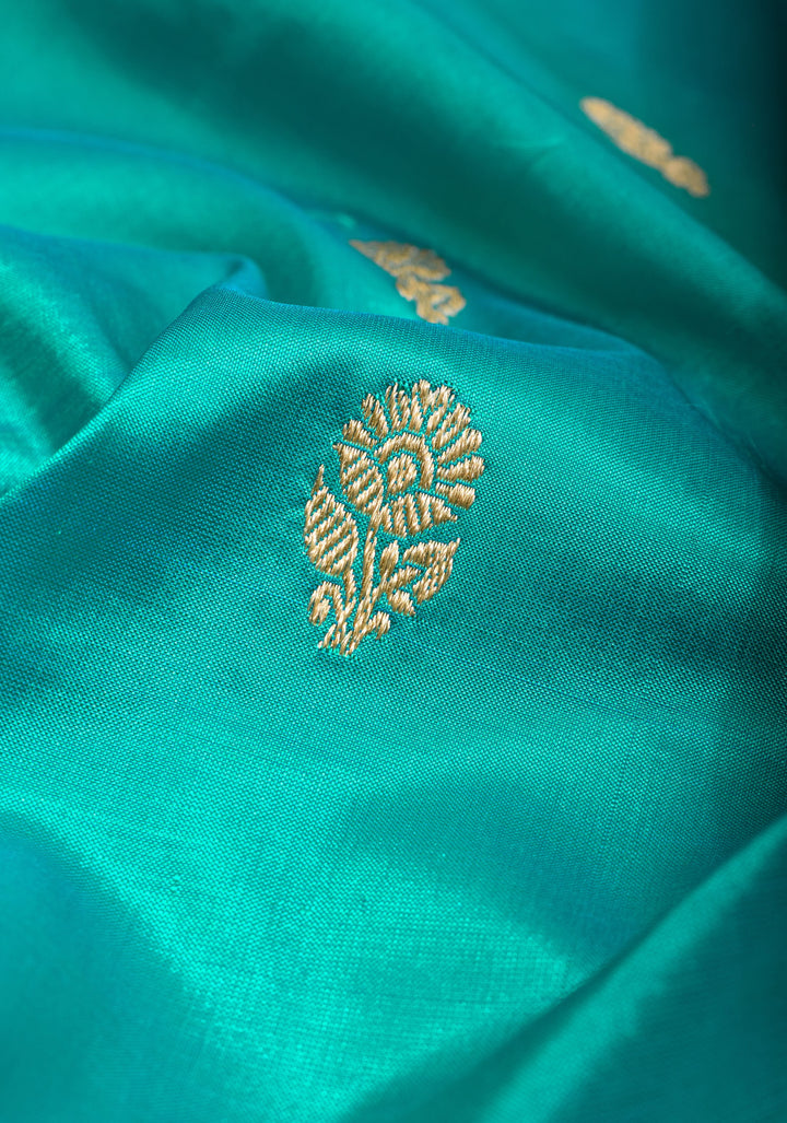 Feroza Banarasi Katan Silk Lightweight Saree With zari Butti and Meenaakari Paisley Pallu  | SILK MARK CERTIFIED
