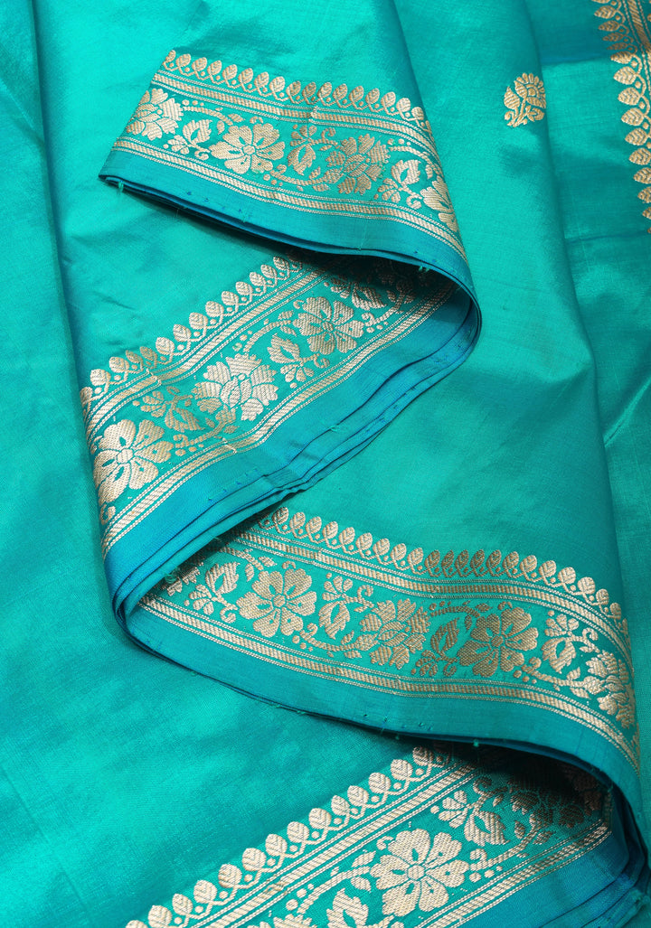 Feroza Banarasi Katan Silk Lightweight Saree With zari Butti and Meenaakari Paisley Pallu  | SILK MARK CERTIFIED