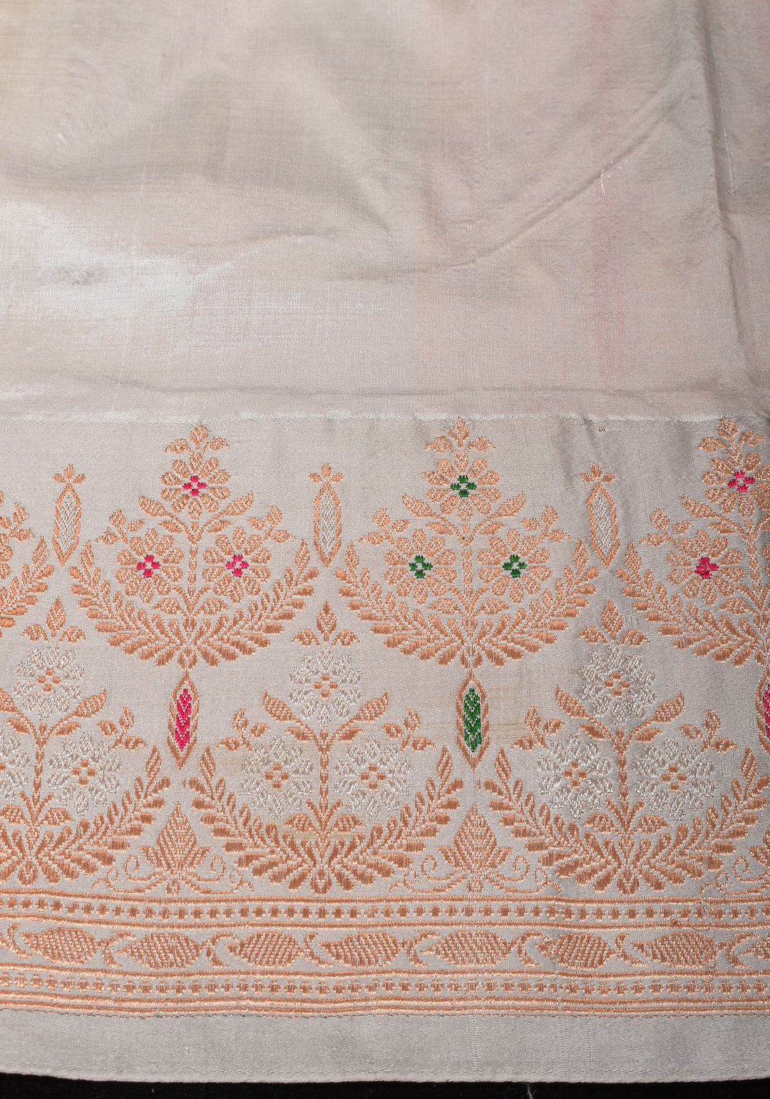 Chartreuse Stunning Pure Katan Silk Banarasi Saree with Two Layer scallop Meenakari  Border | SILK MARK CERTIFIED