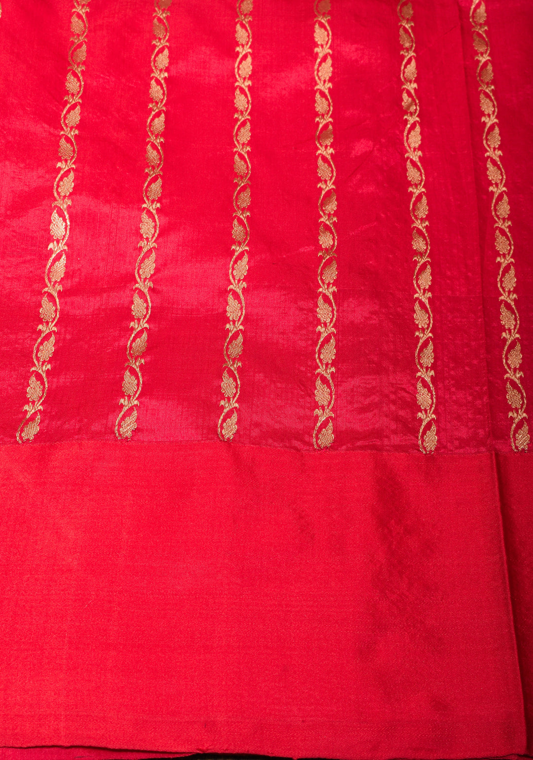 Maroon Banarasi Katan Silk Saree with Zari Buttas and Stacked Multicolor Border | SILK MARK CERTIFIED