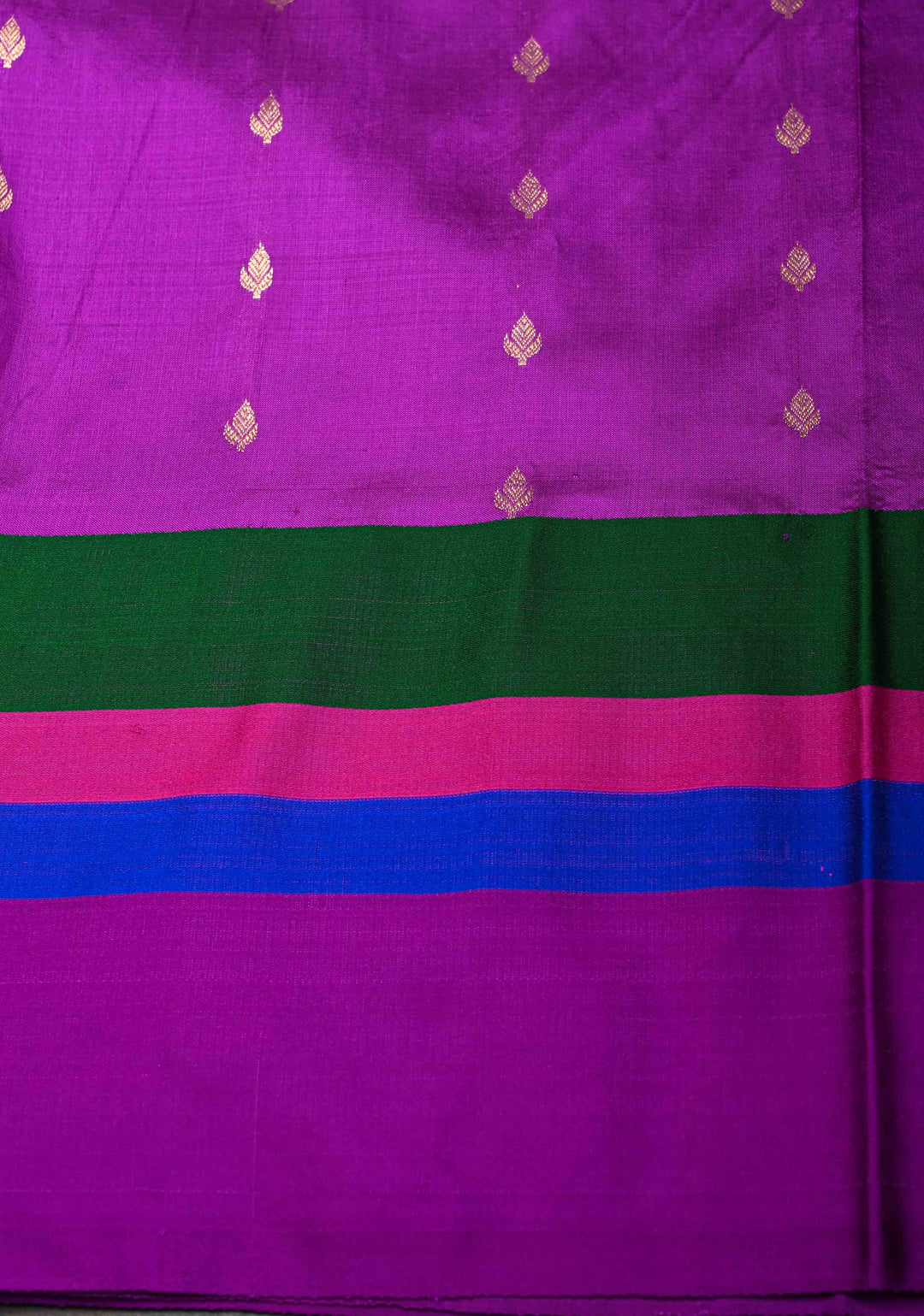 Purple Banarasi Katan Silk Saree with Zari Buttas and Contrast Zari Border | SILK MARK CERTIFIED