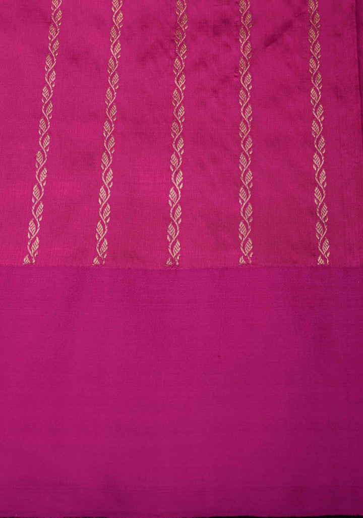 Turquoise Pure Banarasi Katan Silk Saree with Zari Buttas , MUlticolor stripes and Zari Border | SILK MARK CERTIFIED