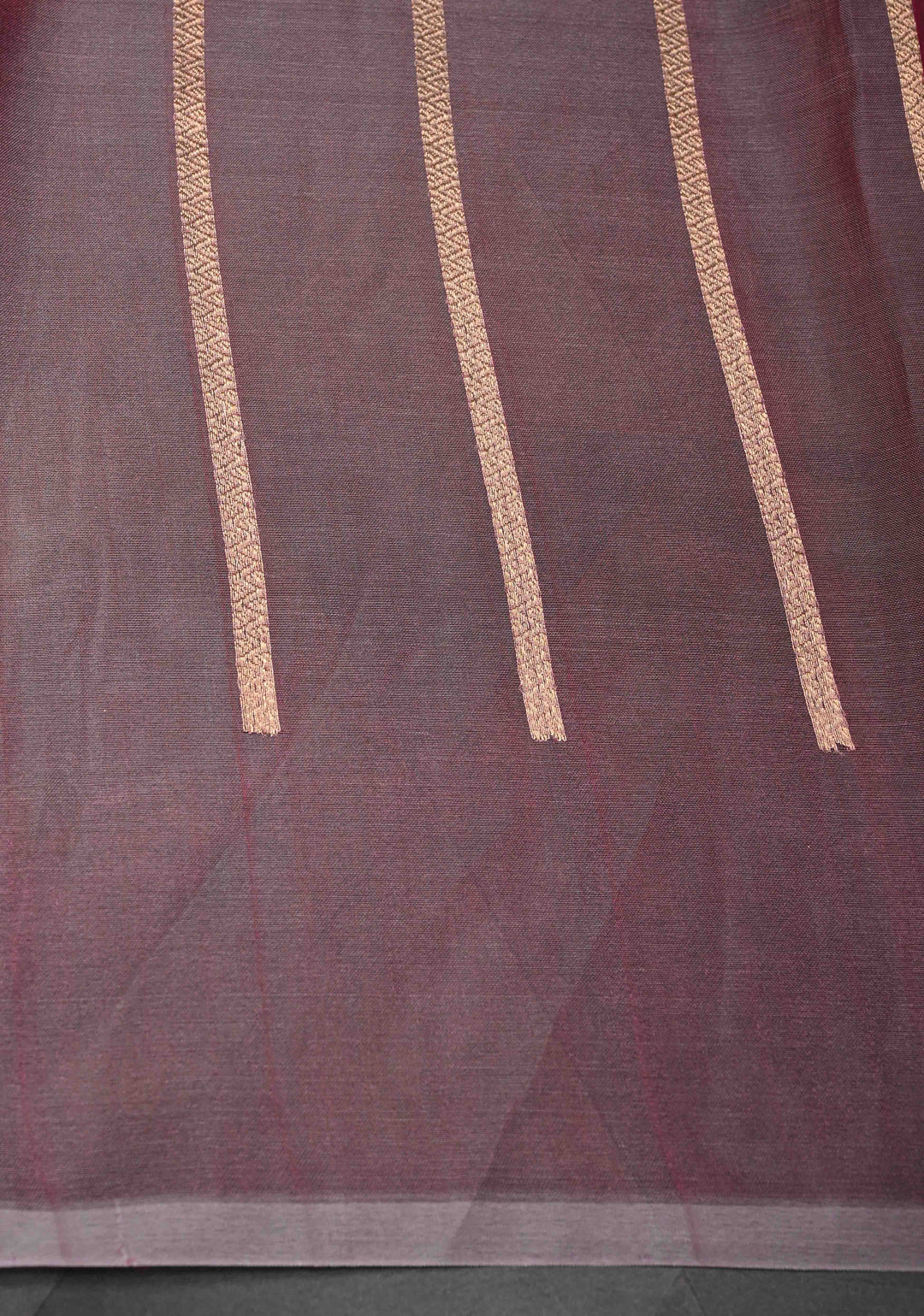 Onion Pink Pure Banarasi Organza Silk Saree with Meenakari Buttas and Zari Border | SILK MARK CERTIFIED
