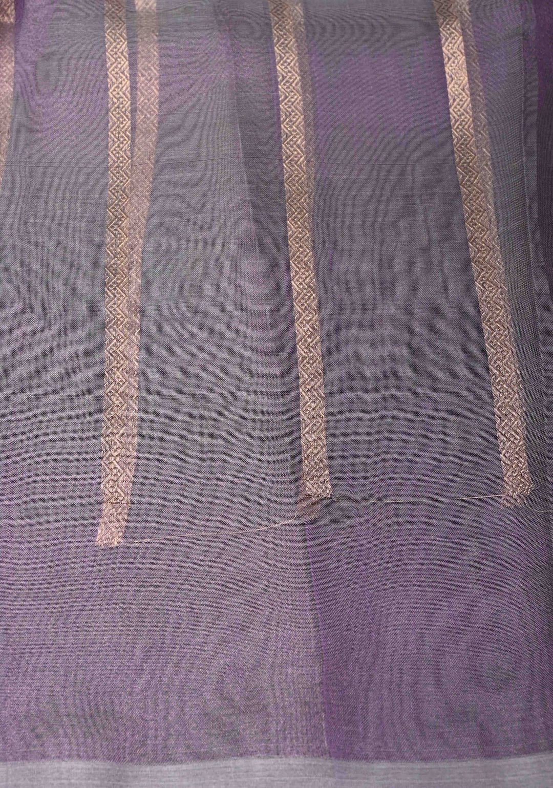 Lavender Pure Banarasi Organza Tissue Silk Saree with Sona Rupa Star Buttis and Zari Border | SILK MARK CERTIFIED
