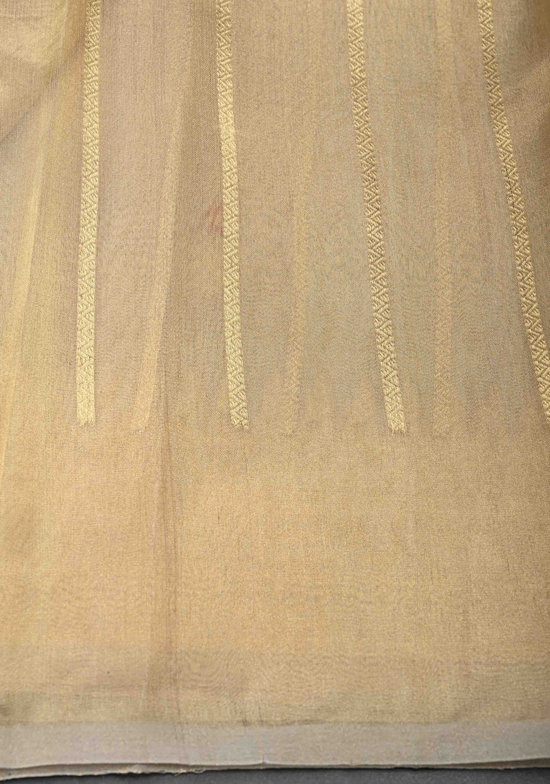 Stunning Golden Tissue Pure Silk Banarasi Saree with Meenakari Motifs and Gold Zari Border | SILK MARK CERTIFIED