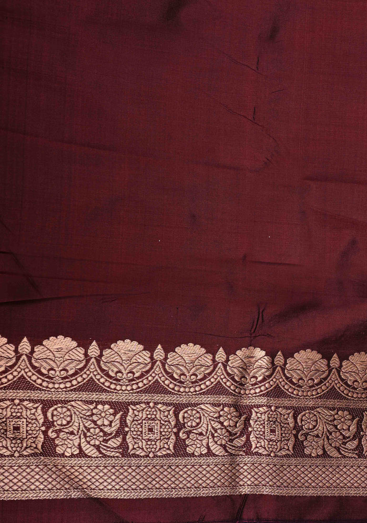 Multicolor Banarasi Katan Silk Saree with Rangkaat Style Pattern and Scallop Border | SILK MARK CERTIFIED