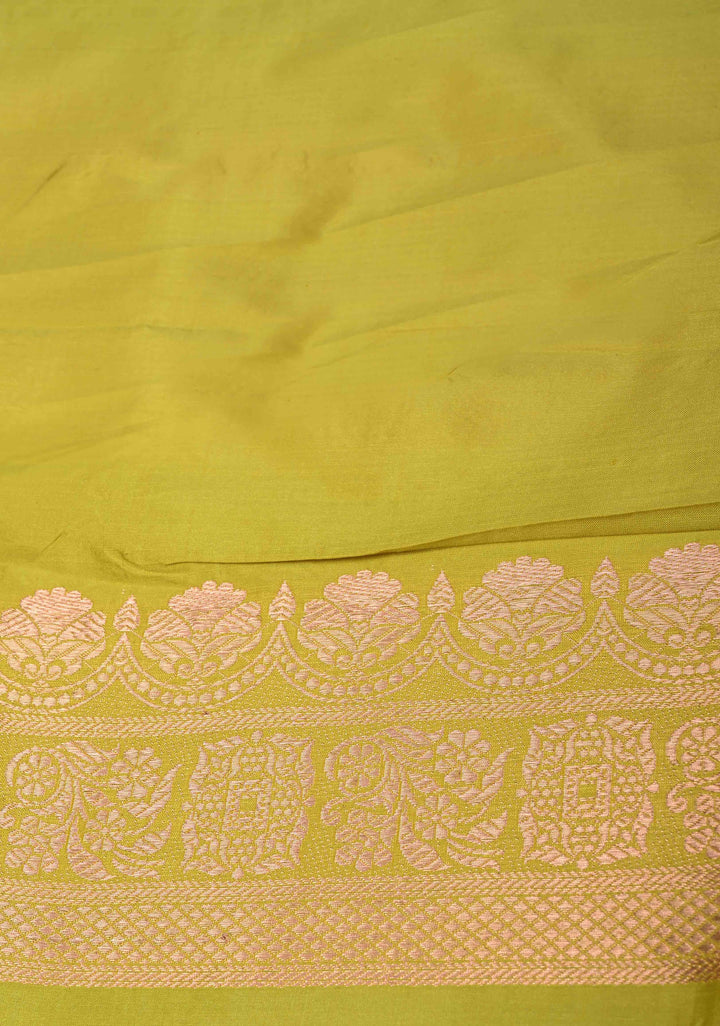 Multicolor Banarasi Katan Silk Saree with Rangkaat Style Pattern and Scallop Border | SILK MARK CERTIFIED