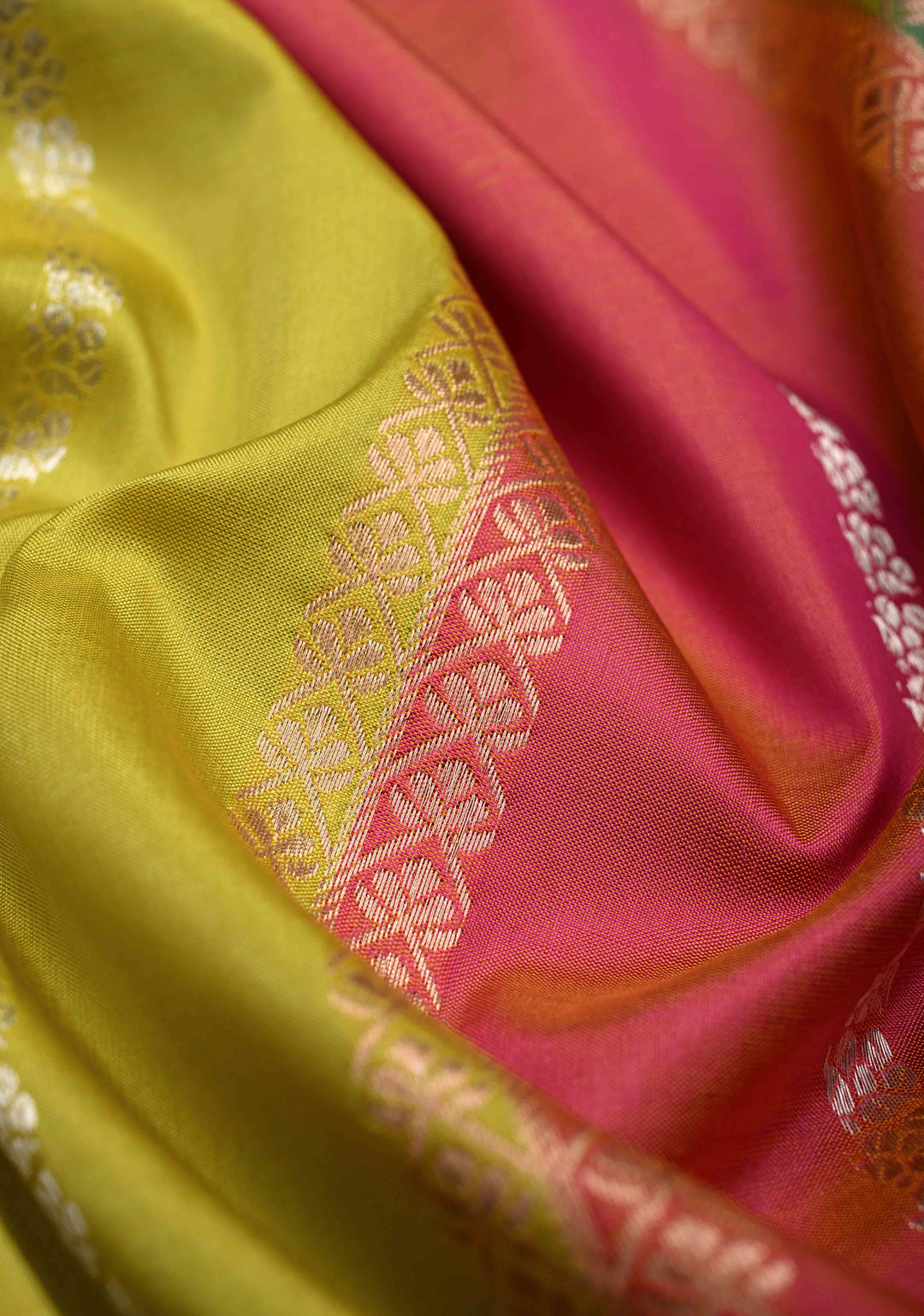 Multicolor Banarasi Katan Silk Saree with Rangkaat Style Pattern and Scallop Border | SILK MARK CERTIFIED