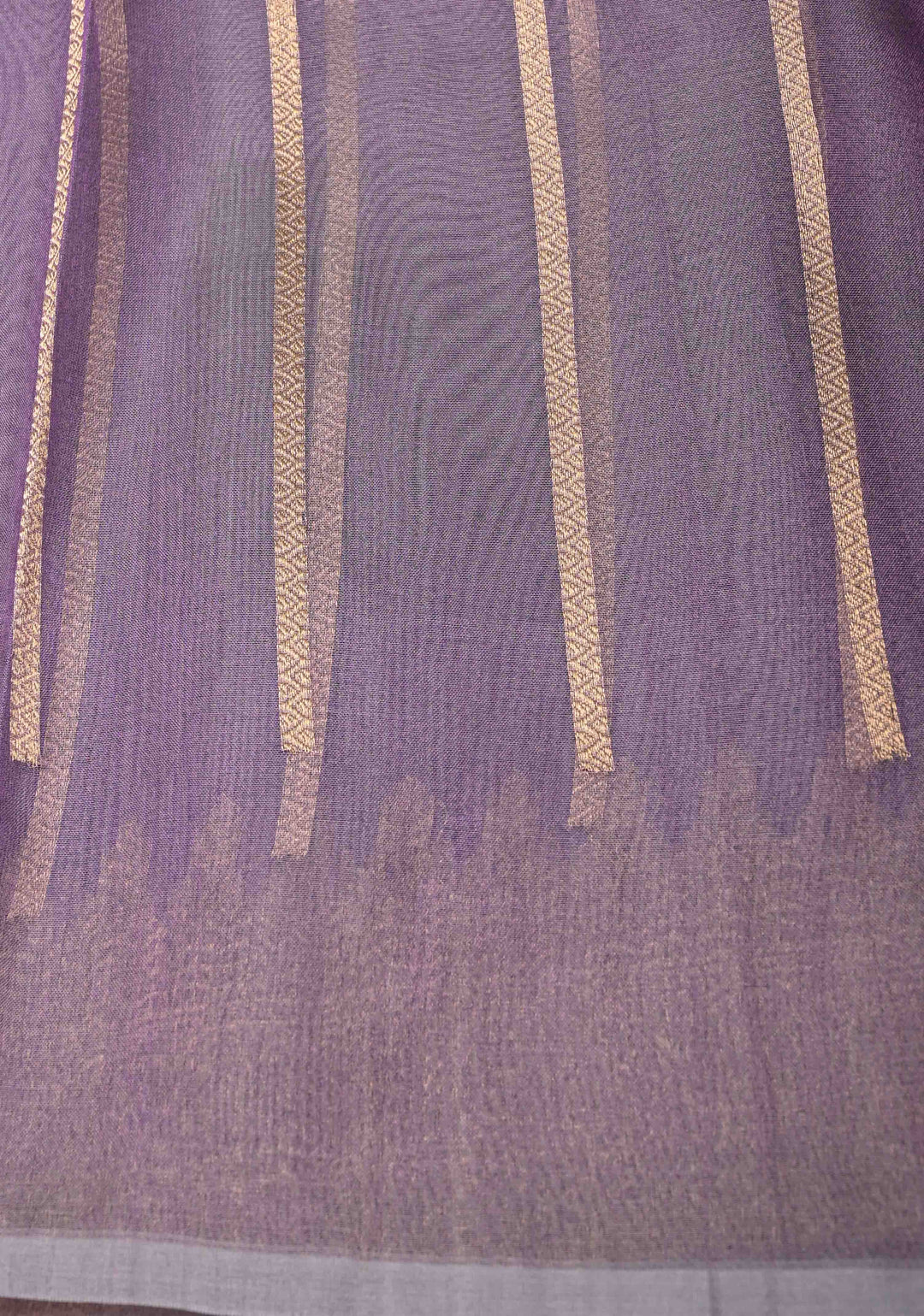 Purplish Grey Pure Banarasi Organza Silk Saree with Meenakari Buttas and Zari Border | SILK MARK CERTIFIED