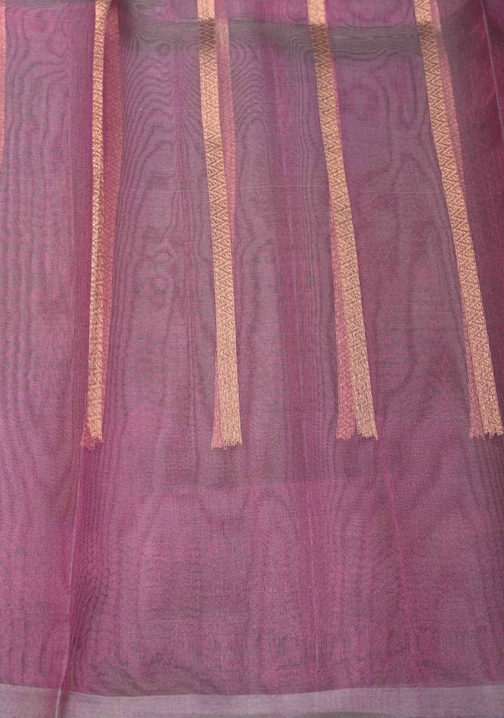 Turkish Rose Pure Banarasi Organza Silk Saree with Zari Buttas and Zari Border | SILK MARK CERTIFIED