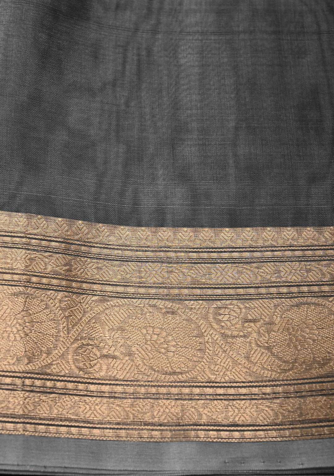 Grey Pure Banarasi Organza Silk Saree with Sona Rupa Buttas and Zari Border | SILK MARK CERTIFIED