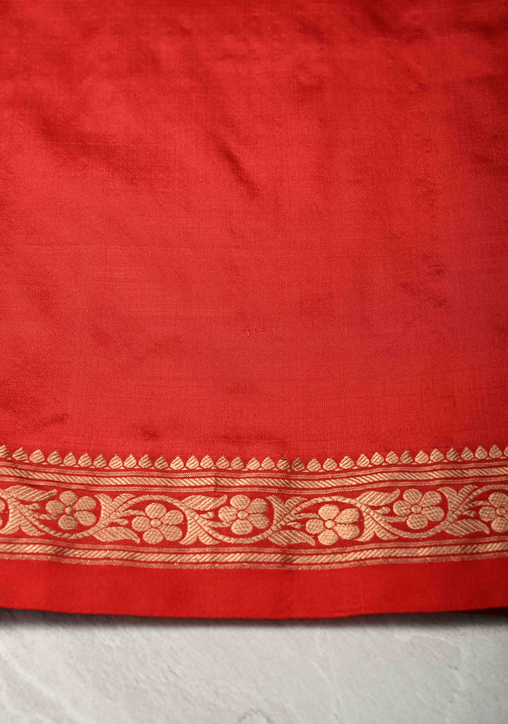 Black Pure Banarasi Katan Silk Saree with Floral Buttas and Minimal Zari Border | SILK MARK CERTIFIED
