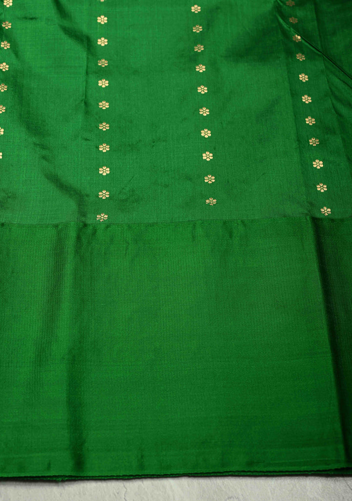 Burgandy Banarasi Katan Silk Saree with Floral Zari Buttas and Contrast Zari Border | SILK MARK CERTIFIED