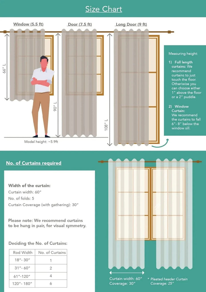Sage 100% cotton plain curtain -Customizable for size, lining and headers