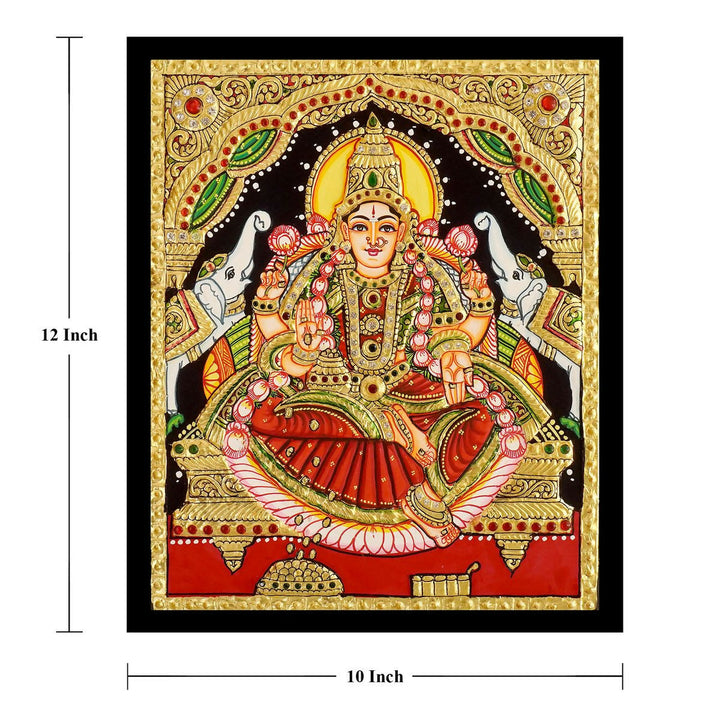 TANJORE PAINTING GAJA LAKSHMI 12*10 | SHOBITAM