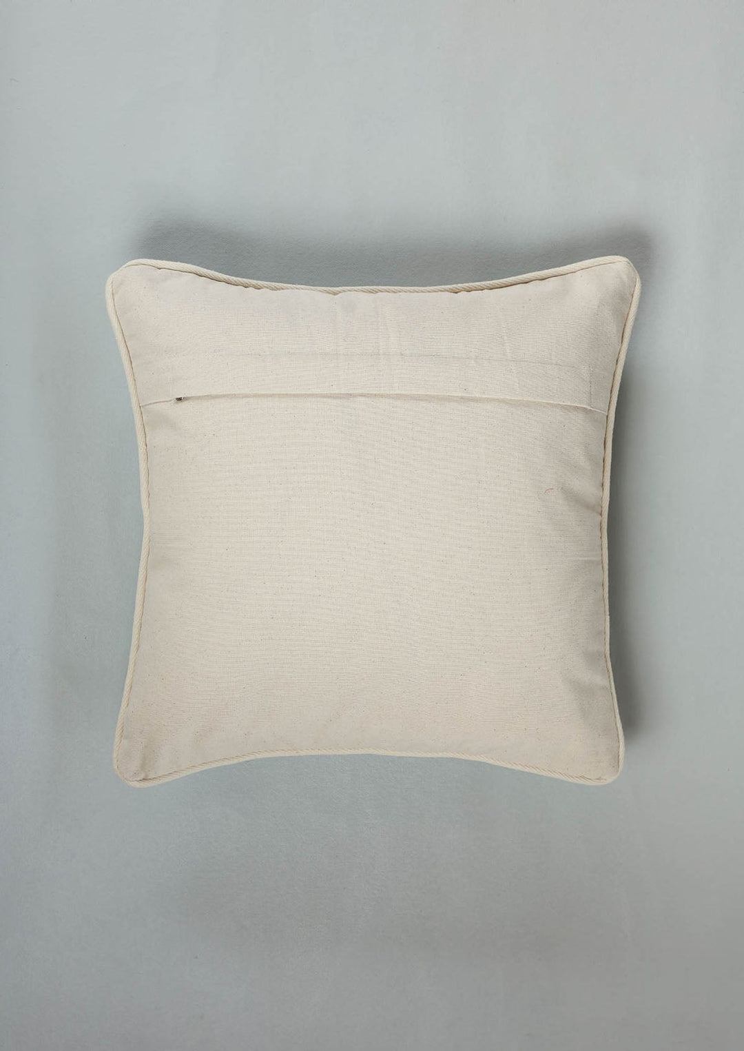 Amelia Teal Embroidered 100% Cotton Cushion Cover For Sofa | SHOBITAM