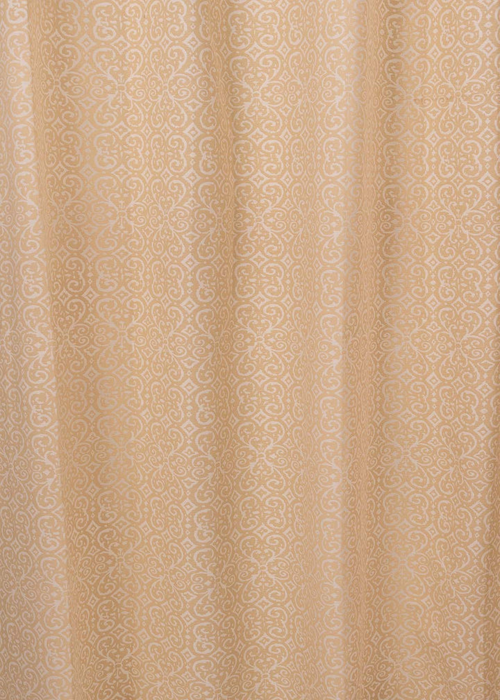 Antique Rose 100% cotton minimal curtain for living room - Light Reduction - Cream - Single Piece | SHOBITAM