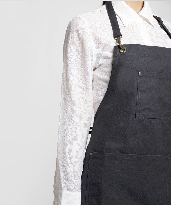 Grey Multipurpose Cotton Apron | SHOBITAM